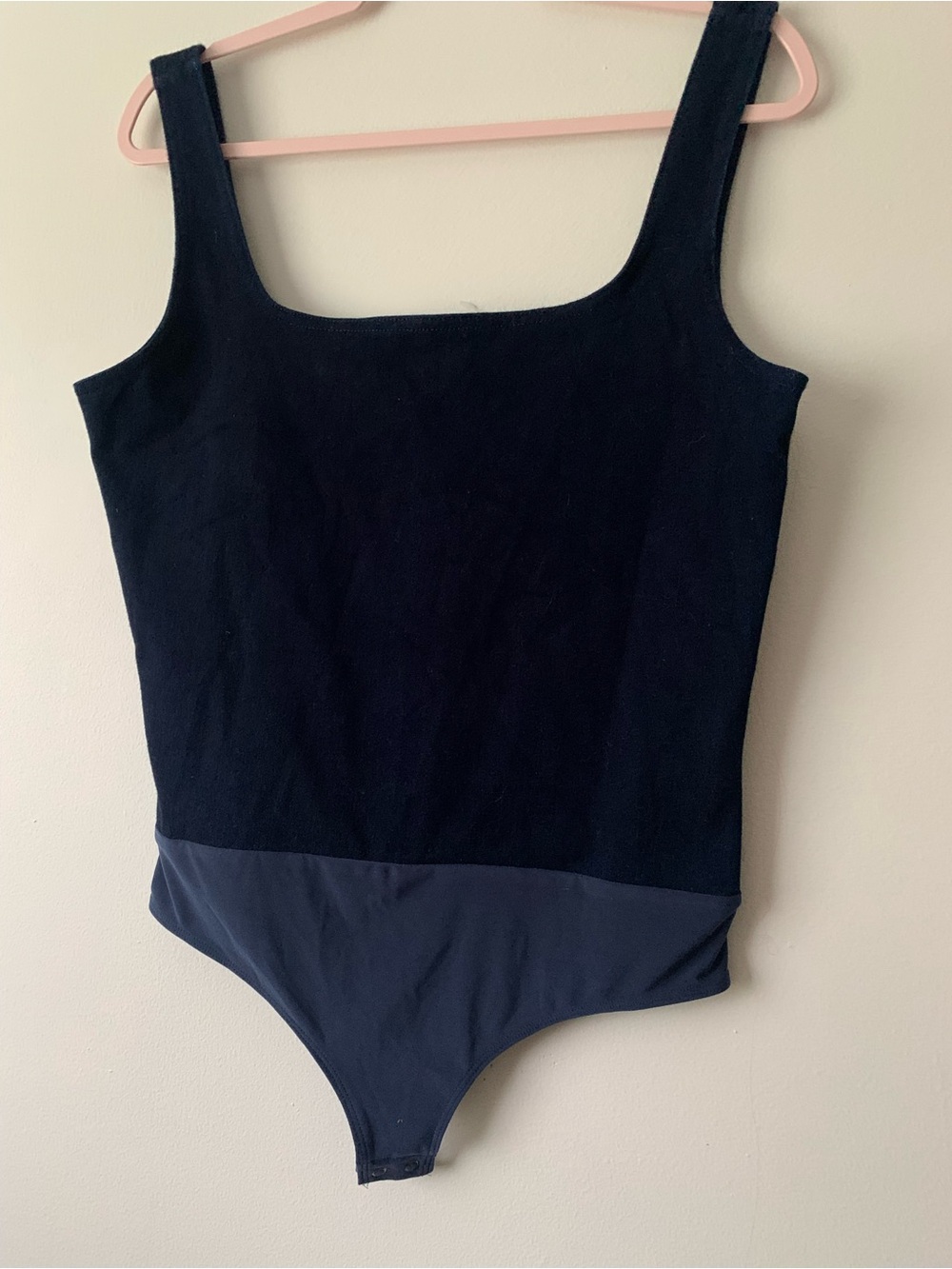 Nwt stretch denim thong bodysuit